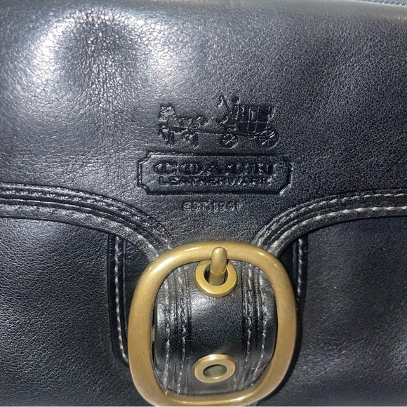 Coach Bleecker Black Leather Flap Wristlet Vintage - Picture 2 of 11